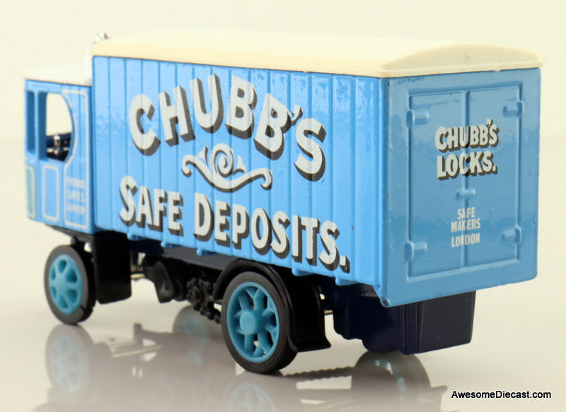 1929 Garrett Steam Wagon Chubbs Safe Deposits, Blue 1:43 Diecast Model Truck by Matchbox