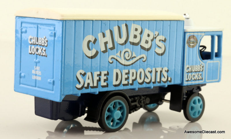 1929 Garrett Steam Wagon Chubbs Safe Deposits, Blue 1:43 Diecast Model Truck by Matchbox