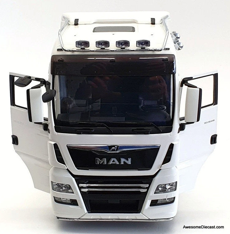 2018 MAN TGX XXL Sleeper Tractor, White 1:18 Diecast Model Truck by Premium ClassiXXs