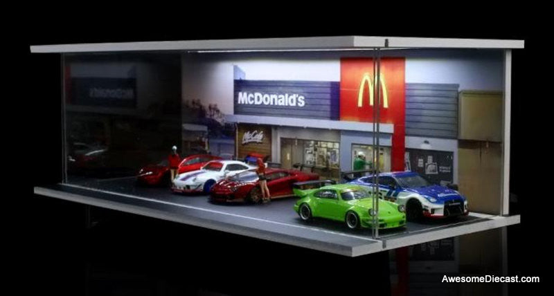 Parking Lot Scene McDonalds (w/Lights) 1:64 Diorama by MoreArt