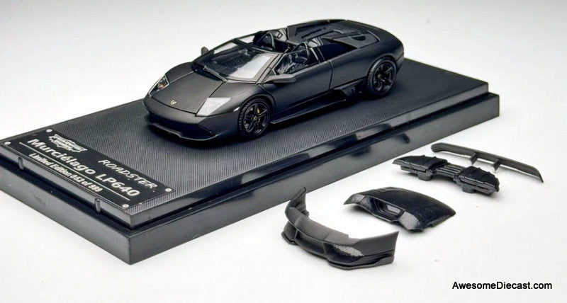 Lamborghini Murcielago LP640 Roadster, Matte Black 1:64 Diecast Model Car by Phantom Knight