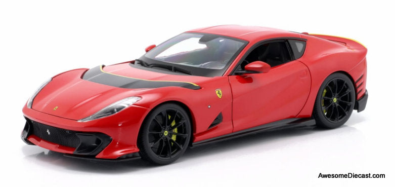 2021 Ferrari 812 Competizione, Rosso Corsa 1:18 Diecast Model Car by Burago