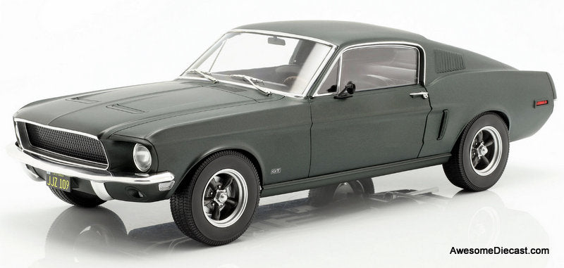 1968 Ford Mustang Fastback, Satin Green Metallic 1:12 Diecast Model Car by Norev