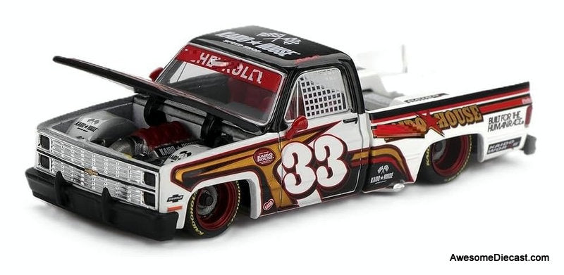 Chevy Silverado Kaido Intimidator VI, White/Brown #33 1:64 Diecast Model Truck by Kaido House