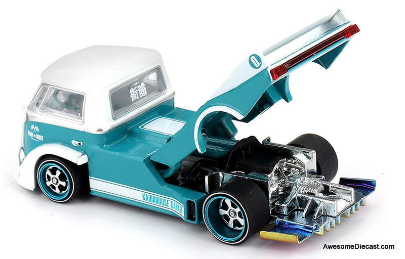 Volkswagen T1 "Kaido Works V1" Truck, Turquoise/White 1:64 Diecast Model Truck by Kaido House