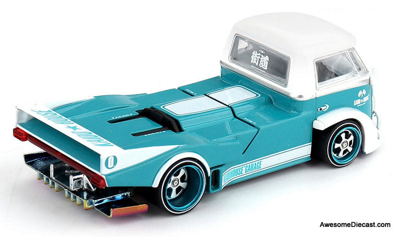 Volkswagen T1 "Kaido Works V1" Truck, Turquoise/White 1:64 Diecast Model Truck by Kaido House
