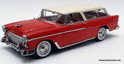 1955 Chevrolet Nomad, Gypsy Red/Shoreline Beige 1:18 Diecast Model Car by ACME