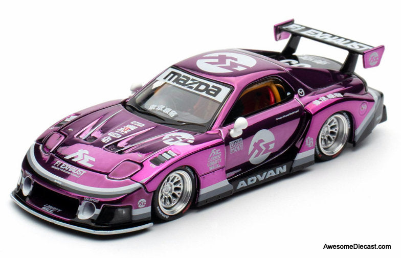 LB Super Silhouette Mazda RX7 (FD3S), Purple Chrome 1:64 Diecast Model Car by Pop Race