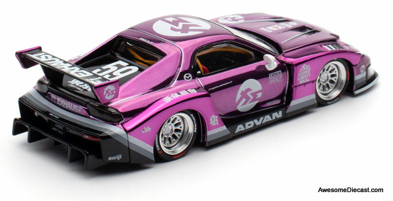 LB Super Silhouette Mazda RX7 (FD3S), Purple Chrome 1:64 Diecast Model Car by Pop Race
