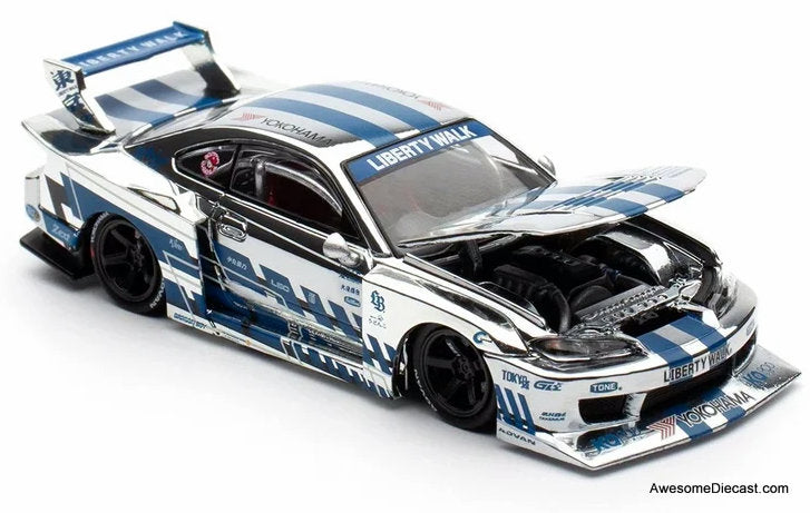 Nissan Silvia S15, Silvia Chrome 1:64 Diecast Model Car by Pop Race