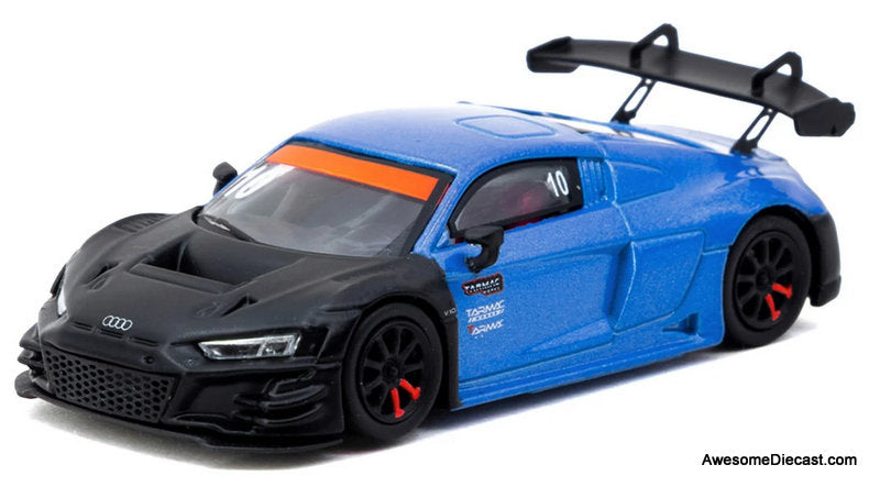 Audi R8 LMS GT3 evo II #10 "Tarmac Works 10th Anniversary, Metallic Blue/Matte Black 1:64 Diecast Model Car by Tarmac Works"