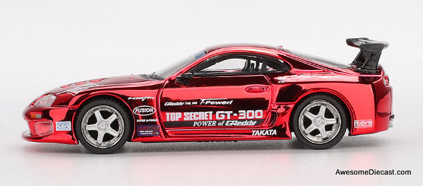 Toyota Supra (A80) Top Secret GT-300, Top Secret Red Chrome 1:64 Diecast Model Car by Mini GT