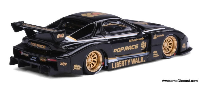 LB Super Silhouette Mazda RX-7 FD3S, Black 1:64 Diecast Model Car by Pop Race