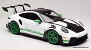 Porsche 911 992 GT3 RS "Tribute to Carrera RS," White/Python Green 1:12 Diecast Model Car by Norev