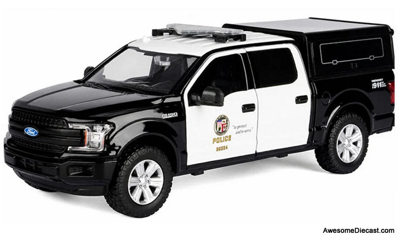 2019 Ford F-150 Lariat Crew Cab LAPD 1:24 Diecast Model Truck by Motor Max
