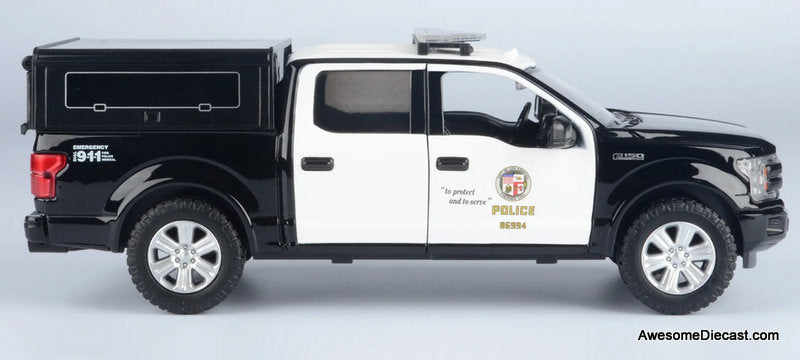 2019 Ford F-150 Lariat Crew Cab LAPD 1:24 Diecast Model Truck by Motor Max