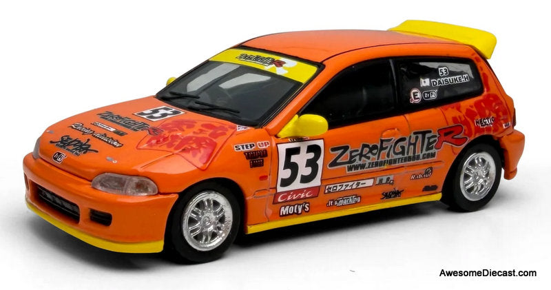 Honda Civic EG6 Orange, Zero Fighter 1:64 Diecast Model Car by Model M