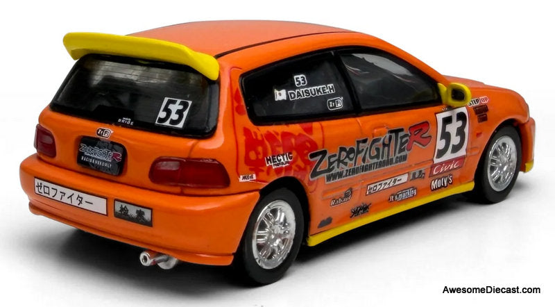 Honda Civic EG6 Orange, Zero Fighter 1:64 Diecast Model Car by Model M