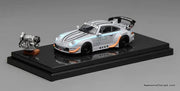 Porsche 993 RWB, Gray w/Engine Motozolo 1:64 Diecast Model Car by MotorHelix