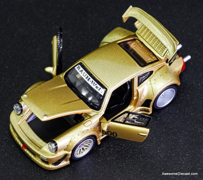 Porsche 903 RWB Customized, Gold Metallic 1:64 Diecast Model Car by TPC