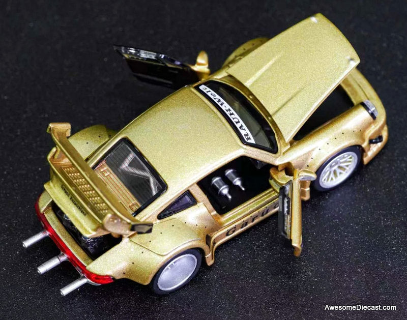 Porsche 903 RWB Customized, Gold Metallic 1:64 Diecast Model Car by TPC