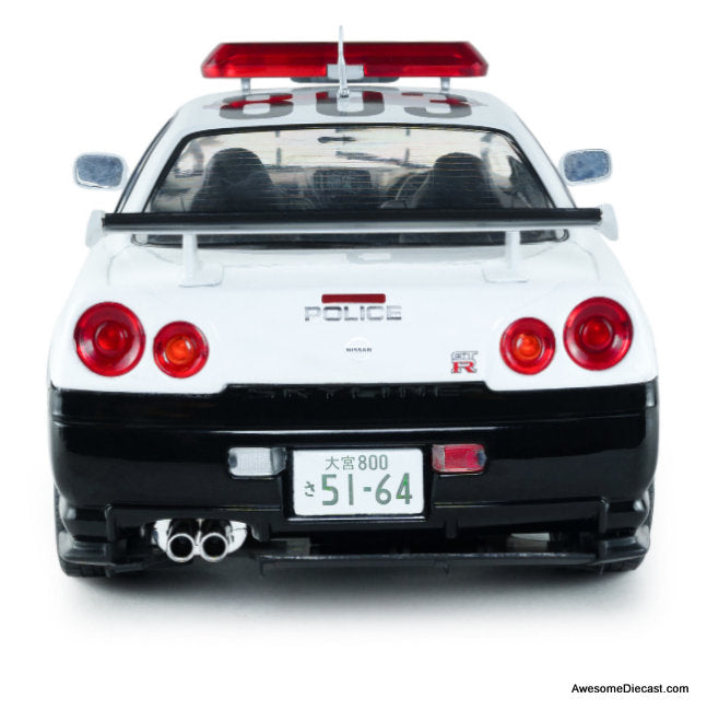 1999 Nissan Skyline GT-R R34: Japanese Police Car 1:18 Diecast Model Car by Solido