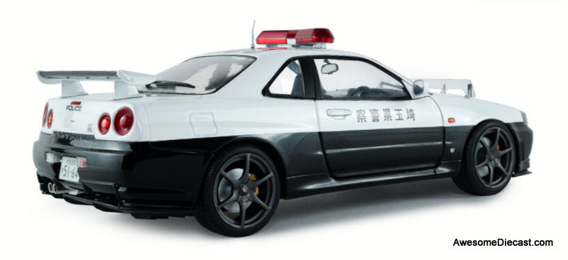 1999 Nissan Skyline GT-R R34: Japanese Police Car 1:18 Diecast Model Car by Solido