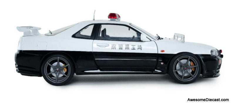 1999 Nissan Skyline GT-R R34: Japanese Police Car 1:18 Diecast Model Car by Solido