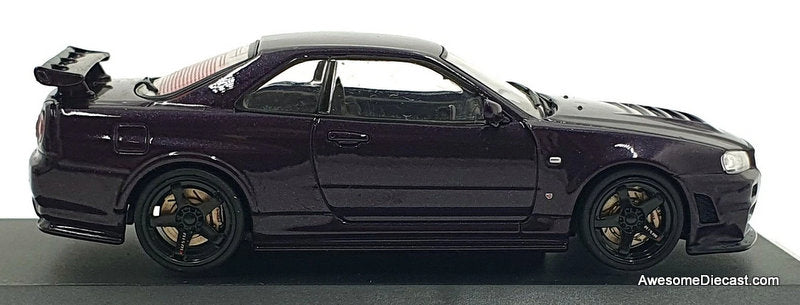 Nissan Skyline GT-R R34 w/Nismo Parts, Midnight Purple 1:43 Diecast Model Car by Solido