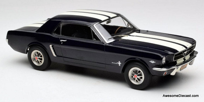1965 Ford Mustang Hardtop Coupe, Nightmist Blue Metallic 1:18 Diecast Model Car by Norev