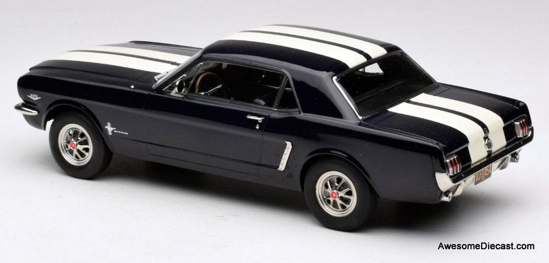 1965 Ford Mustang Hardtop Coupe, Nightmist Blue Metallic 1:18 Diecast Model Car by Norev