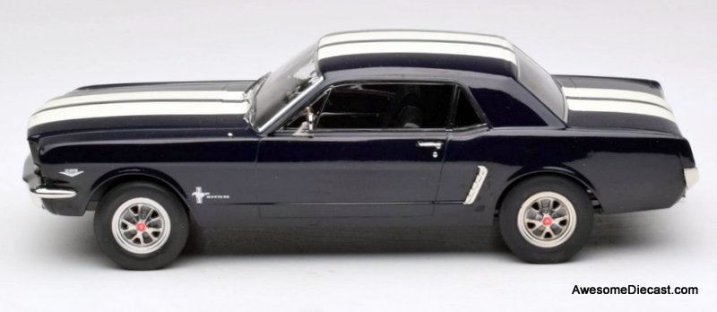 1965 Ford Mustang Hardtop Coupe, Nightmist Blue Metallic 1:18 Diecast Model Car by Norev