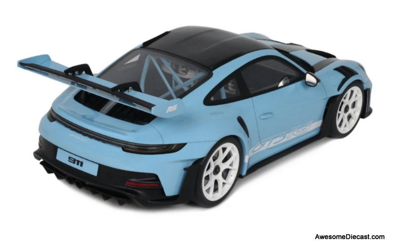 Porsche 911 (992.1) GT3 RS, Light Blue/Black 1:12 Resin Cast Model Car by GT Spirit