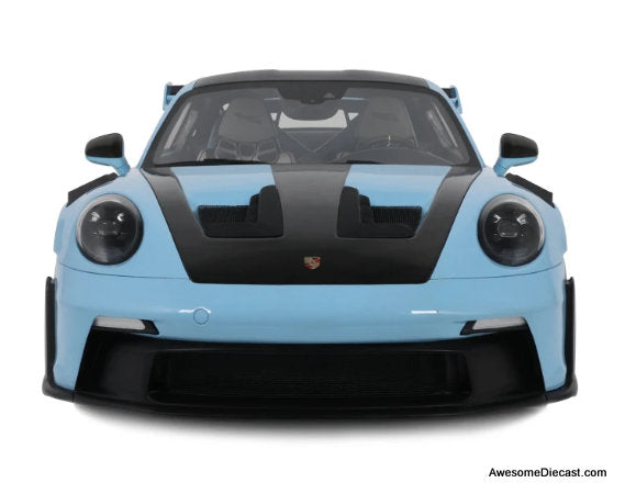 Porsche 911 (992.1) GT3 RS, Light Blue/Black 1:12 Resin Cast Model Car by GT Spirit