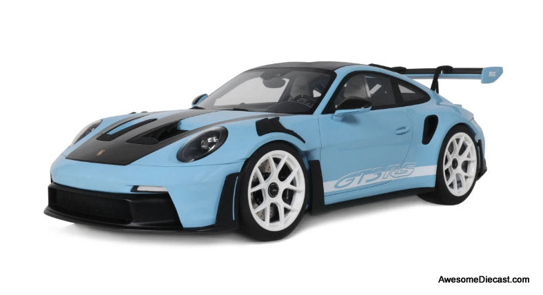 Porsche 911 (992.1) GT3 RS, Light Blue/Black 1:12 Resin Cast Model Car by GT Spirit