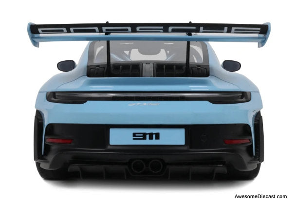 Porsche 911 (992.1) GT3 RS, Light Blue/Black 1:12 Resin Cast Model Car by GT Spirit