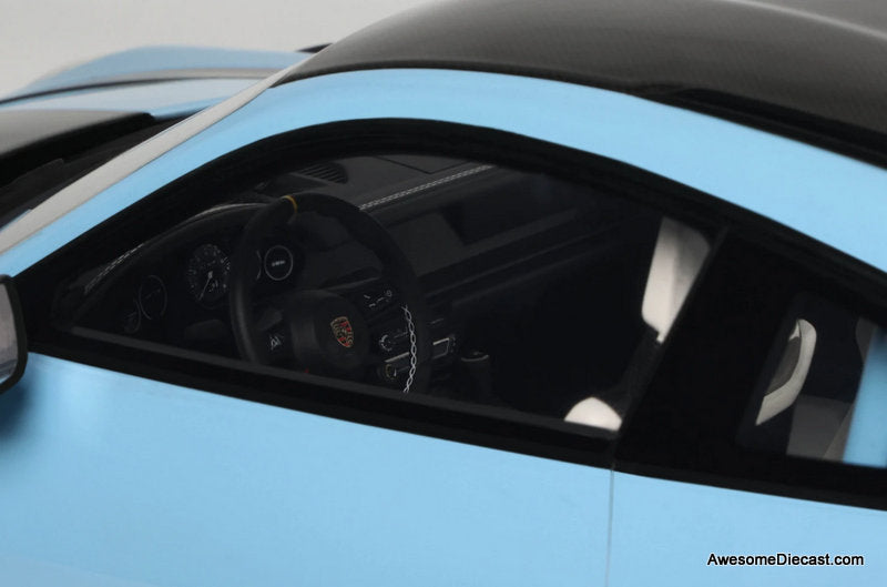Porsche 911 (992.1) GT3 RS, Light Blue/Black 1:12 Resin Cast Model Car by GT Spirit