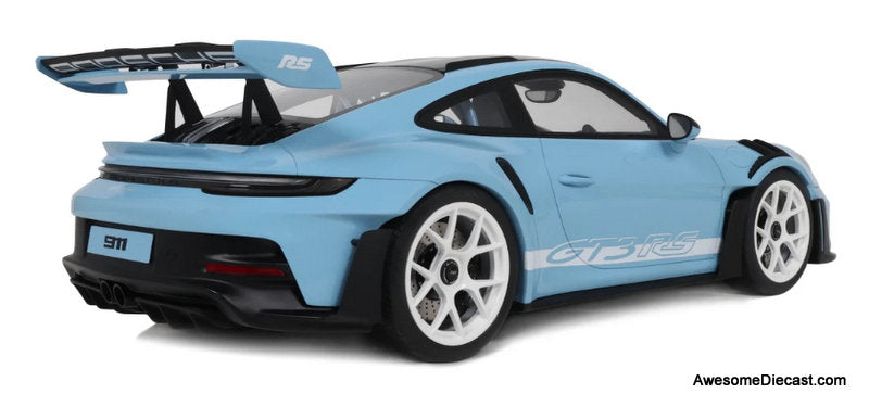 Porsche 911 (992.1) GT3 RS, Light Blue/Black 1:12 Resin Cast Model Car by GT Spirit