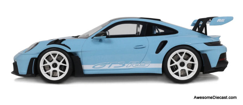 Porsche 911 (992.1) GT3 RS, Light Blue/Black 1:12 Resin Cast Model Car by GT Spirit