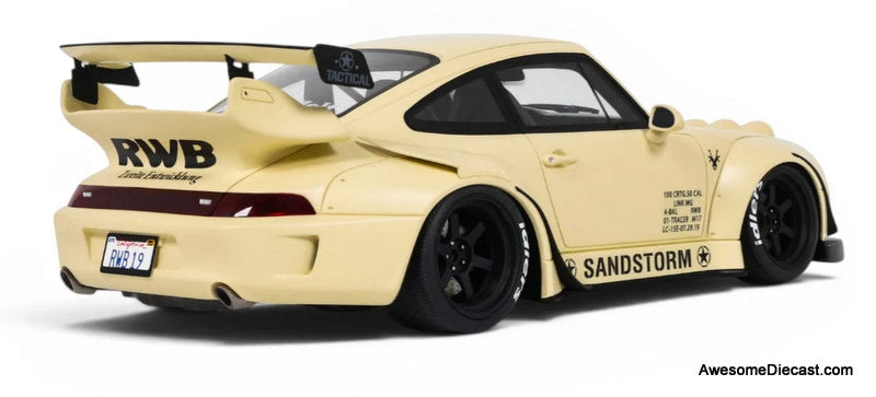 2023 RWB Porsche, Sandstorm Beige 1:18 Resin Cast Model Car by GT Spirit