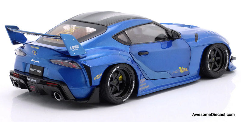2025 Toyota GR Supra Liberty Walk, Metallic Blue 1:18 Diecast Model Car by Solido