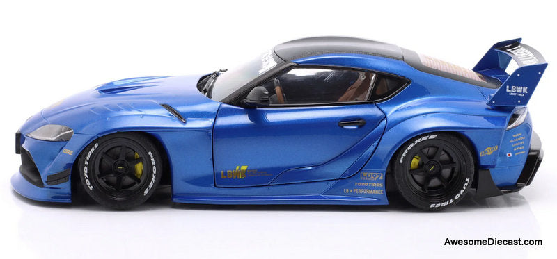 2025 Toyota GR Supra Liberty Walk, Metallic Blue 1:18 Diecast Model Car by Solido