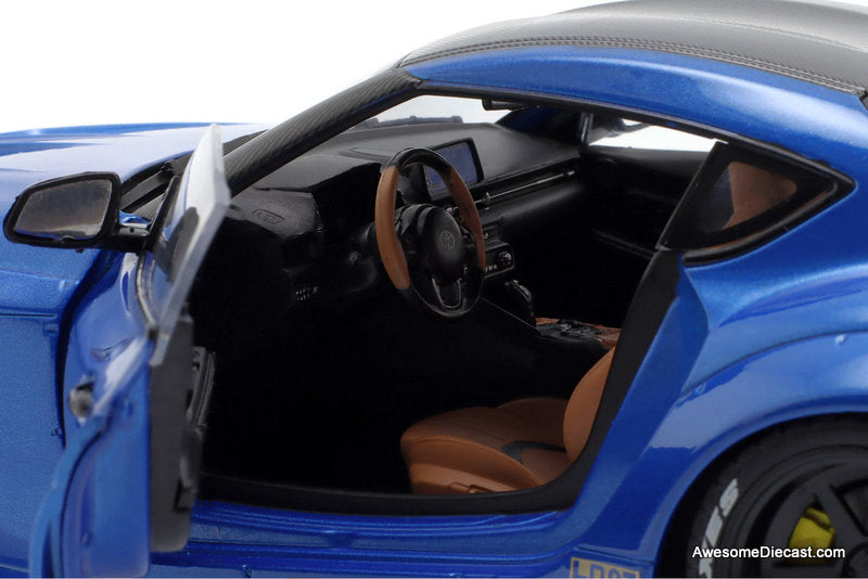 2025 Toyota GR Supra Liberty Walk, Metallic Blue 1:18 Diecast Model Car by Solido