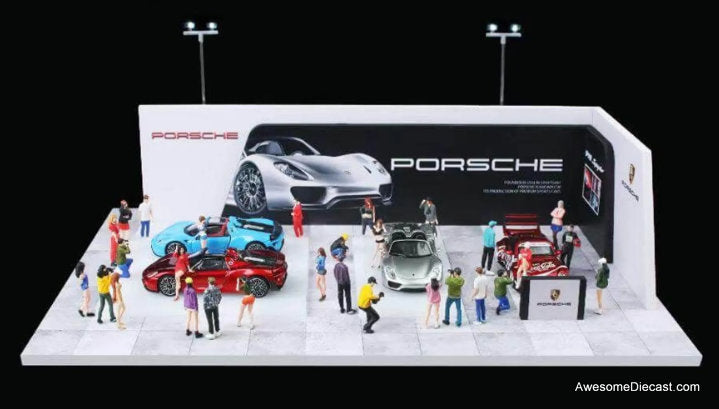 Porsche Auto Show w/Lights 1:64 Diorama by MoreArt