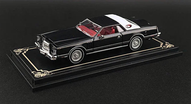 1979 Lincoln Continental Lowrider, Black 1:64 Diecast Model Car by Fineworks64