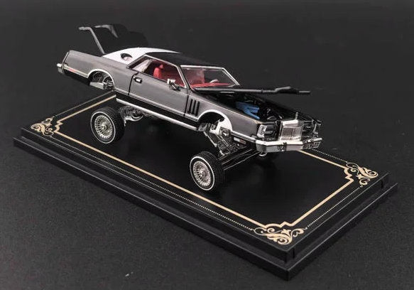 1979 Lincoln Continental Lowrider, Black 1:64 Diecast Model Car by Fineworks64