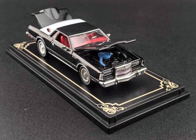 1979 Lincoln Continental Lowrider, Black 1:64 Diecast Model Car by Fineworks64