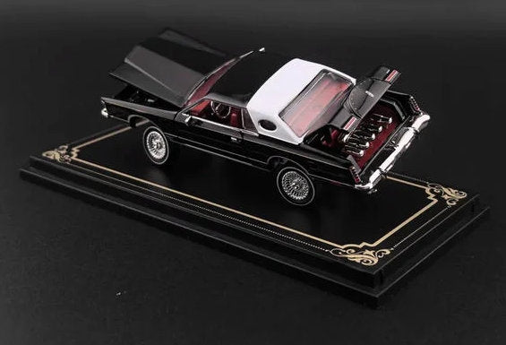 1979 Lincoln Continental Lowrider, Black 1:64 Diecast Model Car by Fineworks64