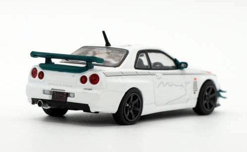 Nissan Skyline GT-R (R34) V-SPEC N1 Tuned by MINE'S, White 1:64 Diecast Model Car by Inno64