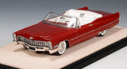 1967 Cadillac De Ville Convertible (Roof Down) Flamenco Red 1:43 Resin Cast Model Car by Stamp Models